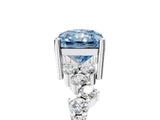 White gold Fancy Blue Radiant Cut Diamond Cluster Pavé Band with Four-Prong Setting_41