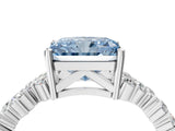 White gold Fancy Blue Radiant Cut Diamond Cluster Pavé Band with Four-Prong Setting_7