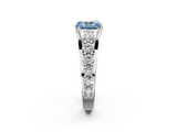 White gold Fancy Blue Radiant  Cut Diamond Engagement Ring with Pavé Band and Four-Prong Setting_5