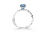 White gold Fancy Blue Radiant Cut Diamond Engagement Ring with Side Stone Accents and Four-Prong Setting_27