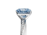 White gold Fancy Blue Radiant Cut Diamond Engagement Ring with Side Stone Accents and Four-Prong Setting_29