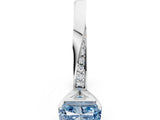 White gold Fancy Blue Radiant Cut Diamond Engagement Ring with Side Stone Accents and Four-Prong Setting_36