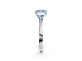 White gold Fancy Blue Radiant Cut Diamond Engagement Ring with Side Stone Accents and Four-Prong Setting_38