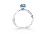 White gold Fancy Blue Radiant Cut Diamond Engagement Ring with Side Stone Accents and Four-Prong Setting_39