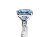 White gold Fancy Blue Radiant Cut Diamond Engagement Ring with Side Stone Accents and Four-Prong Setting_41