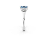 White gold Fancy Blue Radiant  Cut Diamond Five-Stone Prong Set White Gold Ring_34