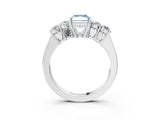White gold Fancy Blue Radiant  Cut Diamond Five-Stone Prong Set White Gold Ring_35