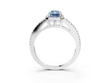 White gold Fancy Blue Radiant Cut Diamond Halo Split Shank Engagement Ring_54