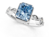 White gold Fancy Blue Radiant  Cut Diamond Milgrain Marquise Band with Prong Setting_4