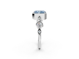 White gold Fancy Blue Radiant  Cut Diamond Milgrain Marquise Band with Prong Setting_5
