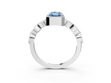 White gold Fancy Blue Radiant  Cut Diamond Milgrain Marquise Band with Prong Setting_6