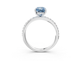 White gold Fancy Blue Radiant  Cut Diamond Pavé Band Ring with Four-Prong Setting_27