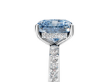 White gold Fancy Blue Radiant  Cut Diamond Pavé Band Ring with Four-Prong Setting_29