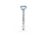 White gold Fancy Blue Radiant Cut Diamond Pavé Band Solitaire Ring with Prong Setting_47