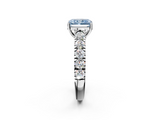 White gold Fancy Blue Radiant  Cut Diamond Pavé Band Solitaire with Four-Prong Setting_5