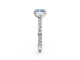 White gold Fancy Blue Radiant  Cut Diamond Pavé Band with Four-Prong Setting_15