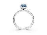 White gold Fancy Blue Radiant  Cut Diamond Pavé Band with Four-Prong Setting_40