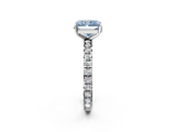 White gold Fancy Blue Radiant  Cut Diamond Pavé Band with Four-Prong Setting_40
