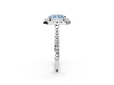 White gold Fancy Blue Radiant Cut Diamond Pavé Halo Ring with Four-Prong Setting_50