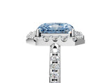 White gold Fancy Blue Radiant Cut Diamond Pavé Halo Ring with Four-Prong Setting_53