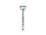 White gold Fancy Blue Radiant Cut Diamond Pavé Solitaire Engagement Ring with Four-Prong Setting_84