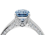White gold Fancy Blue Radiant  Cut Diamond Pave Band with Four-Prong Setting_39