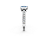 White gold Fancy Blue Radiant  Cut Diamond Pave Band with Four-Prong Setting_39