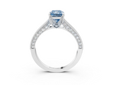 White gold Fancy Blue Radiant  Cut Diamond Pave Band with Four-Prong Setting_40