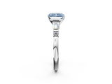 White gold Fancy Blue Radiant  Cut Diamond Ring with Baguette Side Stones, Channel Set Band, and Four-Prong Setting_5