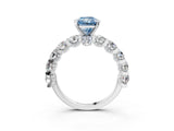 White gold Fancy Blue Radiant Cut Diamond Side Stone Engagement Ring with Four-Prong Setting_27