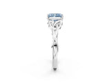 White gold Fancy Blue Radiant Cut Diamond Solitaire Celtic Knot Ring with Four-Prong Setting_108
