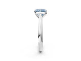 White gold Fancy Blue Radiant Cut Diamond Solitaire Engagement Ring with Cathedral Setting and Four-Prong Mount_104