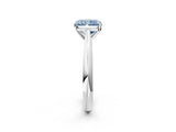 White gold Fancy Blue Radiant Cut Diamond Solitaire Engagement Ring with Cathedral Setting and Four-Prong Mount_182