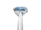White gold Fancy Blue Radiant Cut Diamond Solitaire Engagement Ring with Cathedral Setting and Four-Prong Mount_185