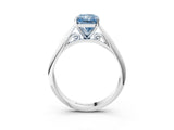 White gold Fancy Blue Radiant Cut Diamond Solitaire Engagement Ring with Cathedral Setting and Four-Prong Mount_27