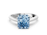 White gold Fancy Blue Radiant Cut Diamond Solitaire Engagement Ring with Cathedral Setting and Four-Prong Mount_42