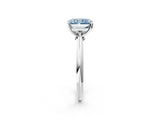 White gold Fancy Blue Radiant Cut Diamond Solitaire Engagement Ring with Classic Band and Four-Prong Setting_132