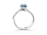 White gold Fancy Blue Radiant Cut Diamond Solitaire Engagement Ring with Classic Band and Four-Prong Setting_133