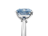 White gold Fancy Blue Radiant Cut Diamond Solitaire Engagement Ring with Classic Band and Four-Prong Setting_135