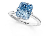 White gold Fancy Blue Radiant Cut Diamond Solitaire Engagement Ring with Four-Prong Setting and Classic Band_21