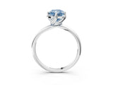 White gold Fancy Blue Radiant Cut Diamond Solitaire Engagement Ring with Four-Prong Setting and Classic Band_22