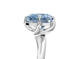 White gold Fancy Blue Radiant Cut Diamond Solitaire Engagement Ring with Four-Prong Setting and Classic Band_25