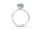 White gold Fancy Blue Radiant Cut Diamond Solitaire Engagement Ring with Four-Prong Setting and Classic Band_35