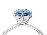 White gold Fancy Blue Radiant Cut Diamond Solitaire Engagement Ring with Four-Prong Setting and Classic Band_36