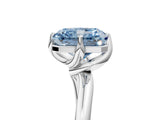 White gold Fancy Blue Radiant Cut Diamond Solitaire Engagement Ring with Four-Prong Setting and Classic Band_37