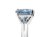 White gold Fancy Blue Radiant Cut Diamond Solitaire Engagement Ring with Round Band and Four-Prong Setting_184