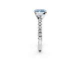 White gold Fancy Blue Radiant Cut Diamond Solitaire Pavé Engagement Ring with Round Band and Prong Setting_52