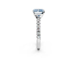 White gold Fancy Blue Radiant Cut Diamond Solitaire Pavé Engagement Ring with Round Band and Prong Setting_70