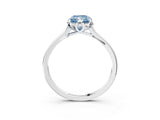 White gold Fancy Blue Radiant Cut Diamond Solitaire Ring with Flower Prong Setting and Classic Band_105