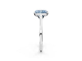 White gold Fancy Blue Radiant Cut Diamond Solitaire Ring with Flower Prong Setting and Classic Band_17